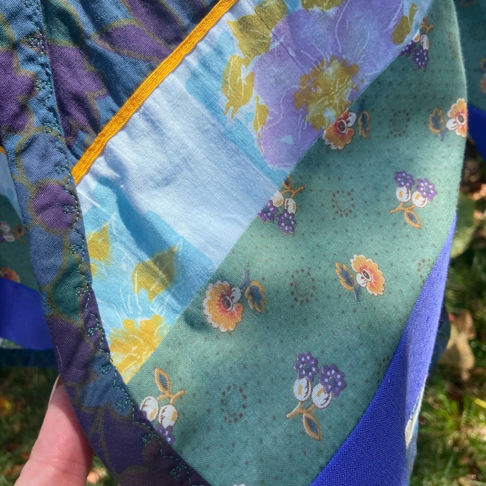 Vintage Purple, Teal & Blue Patchwork Jacket - Picture 9 of 15